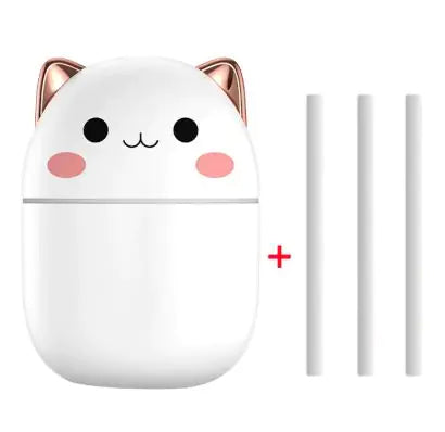 Cute Cat Air Humidifier – Ultra-Silent USB Aromatherapy & LED Cool Mist for Home, Office, Bedroom, and Car