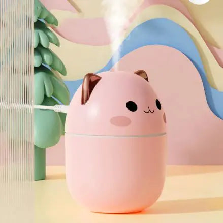 Cute Cat Air Humidifier – Ultra-Silent USB Aromatherapy & LED Cool Mist for Home, Office, Bedroom, and Car